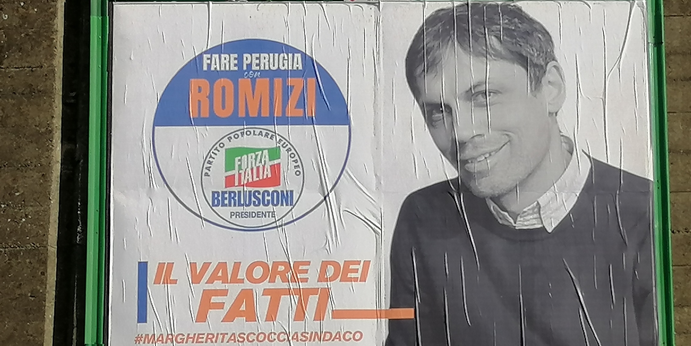 Manifesto elettorale di Andrea Romizi. Campagna elettorale del 2024